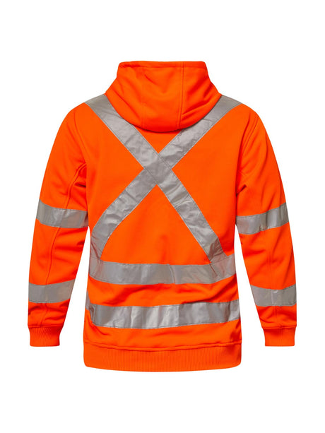 Hi Vis Full Zip Reflective X Pattern Hoodie